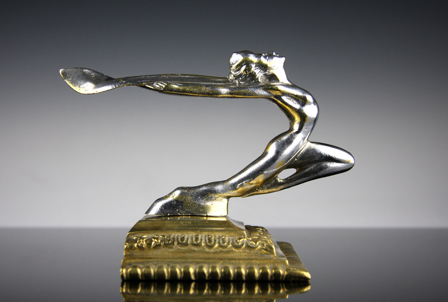 Rare vintage Art Deco Hood Ornament Car Mascot 1930 Bronze eBay